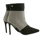 Bosccolo Womens Spike Heel Boots - Grey/Black Nubuk