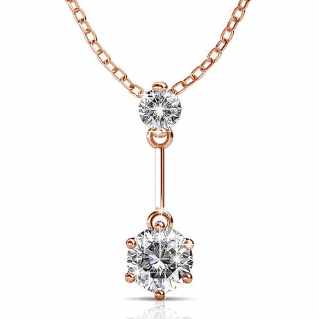 Krystal Couture Divine Crystal Long Pendant Necklace in Rose Gold Embellished with Crystals from SWAROVSKI