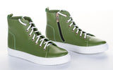 Bosccolo Womens Sneakers With Zipper - Green/White