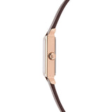 Ted Baker Mens Jaareth Rose Gold-Tone Black Brown Leather Watch