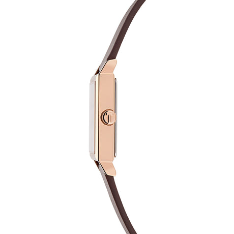 Ted Baker Mens Jaareth Rose Gold-Tone Black Brown Leather Watch