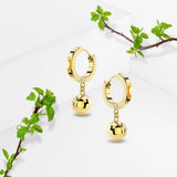Bullion Gold Brilliant Ball Huggie Earrings
