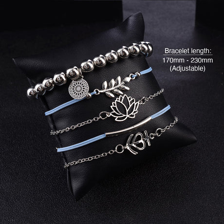 Bohemian 5-Piece Charm Bead Bracelet Set