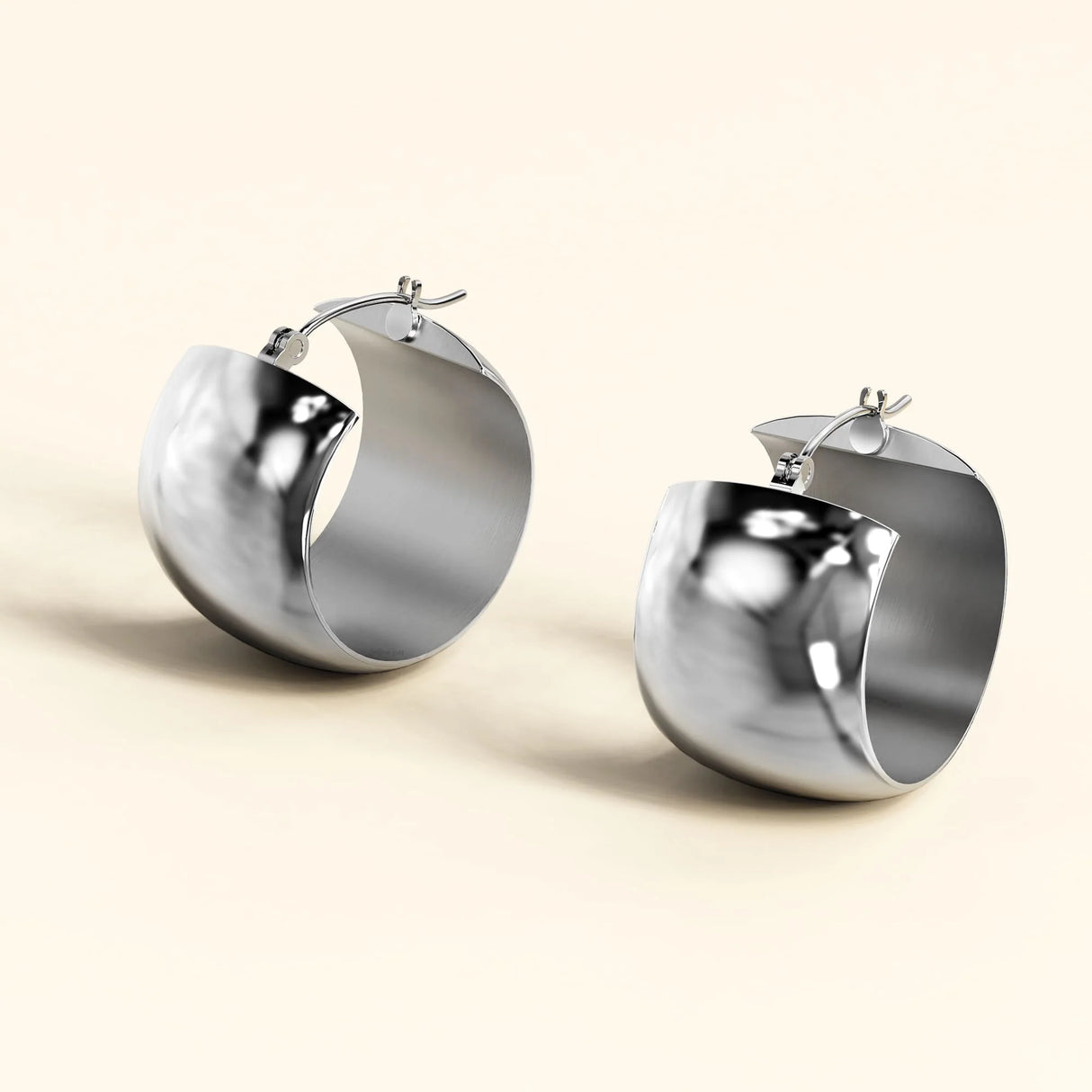 Bullion Gold Hannah White Gold Titanium Hoop Earrings