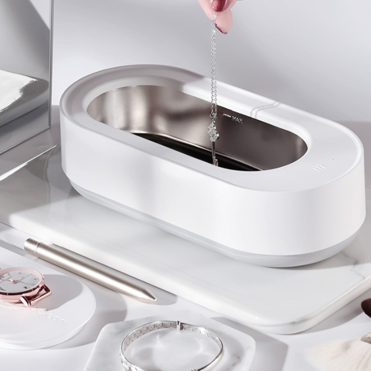 TODO Ultrasonic Cleaner 340ml Tank Jewelry Glasses Type C USB Powered 45000Hz One Button Clean