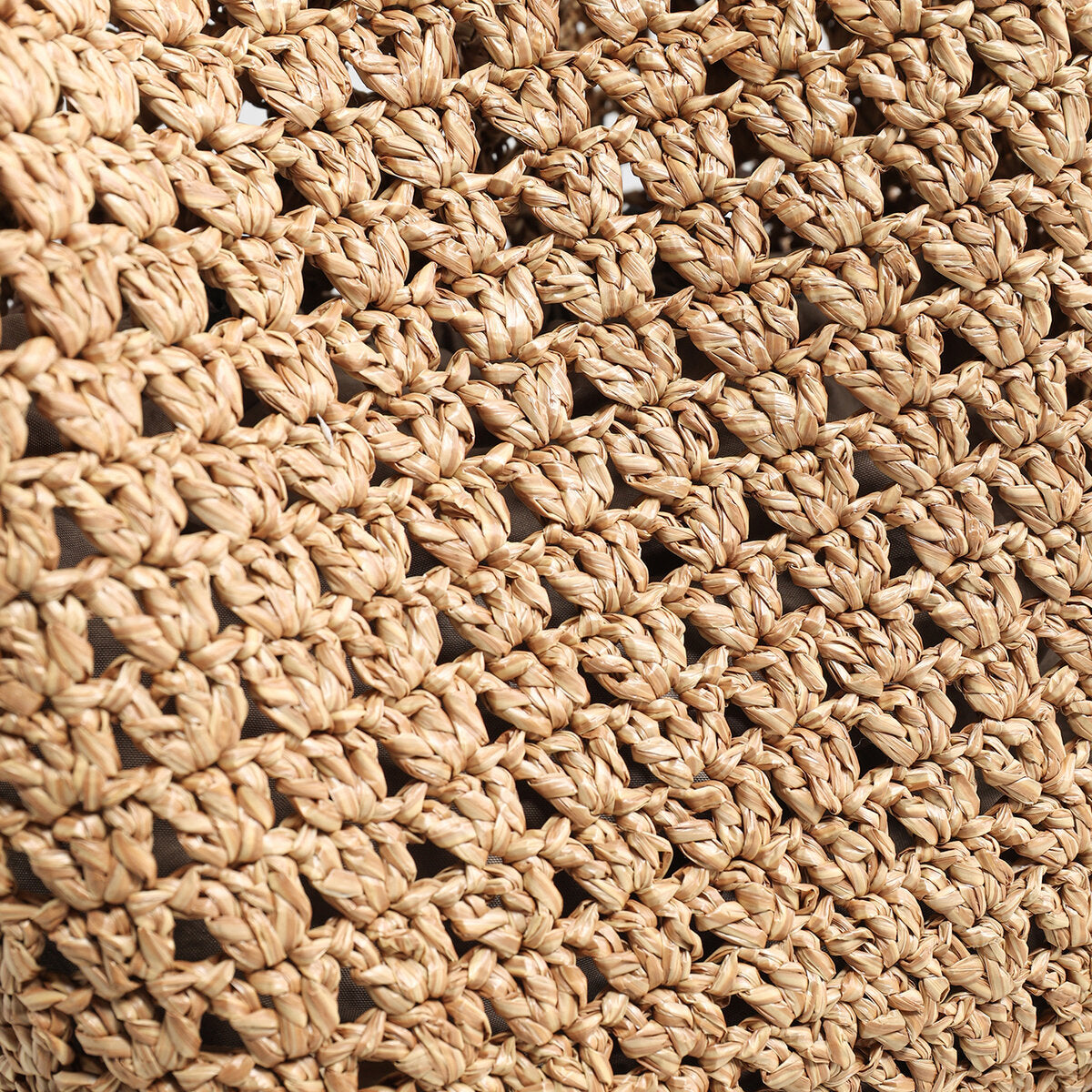 Hand-Woven Raffia Bucket Bag - Khaki