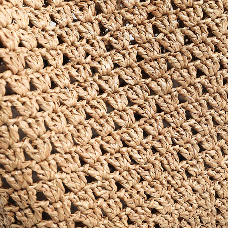 Hand-Woven Raffia Bucket Bag - Khaki