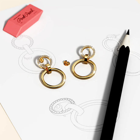 Boxed Orbit of Radiance Earrings & Beauty Bracelet Set with SWAROVSKI® Crystal in Gold