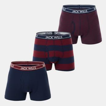 Jack Wills Men's Daundley 3 Pack Boxer Briefs - Red