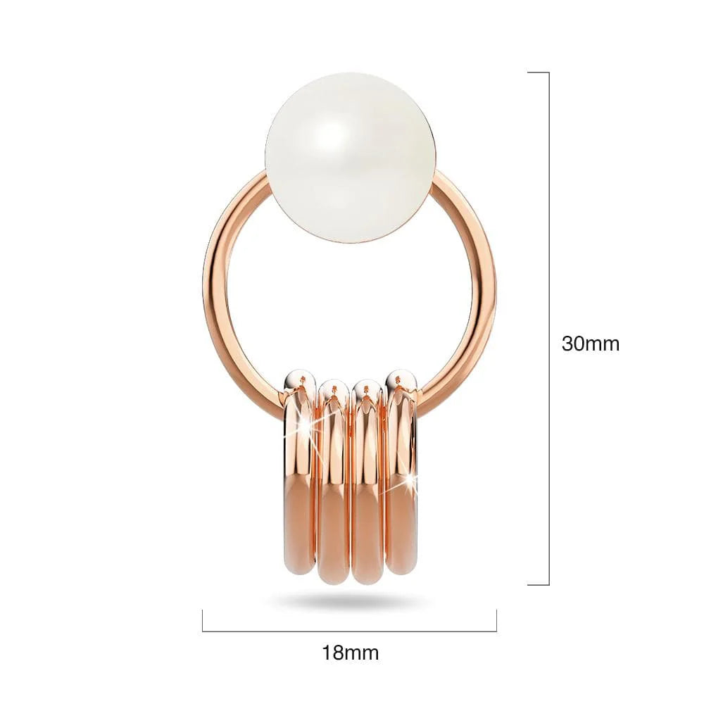 Bullion Gold Helena Pearl & Charm Ring Rose Gold Drop Earrings
