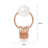 Bullion Gold Helena Pearl & Charm Ring Rose Gold Drop Earrings