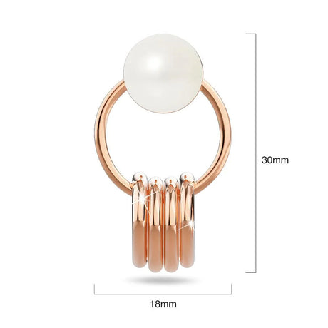 Bullion Gold Helena Pearl & Charm Ring Rose Gold Drop Earrings