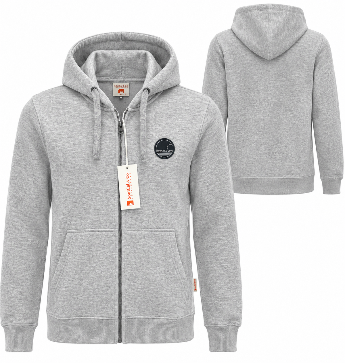 SoulCal Men's Signiture Zip Hoodie - Grey Marle