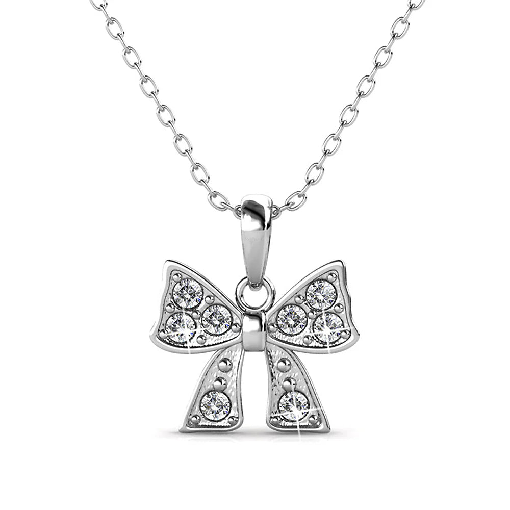 Krystal Couture Ribbon Tie Necklace Embellished with SWAROVSKI Crystals
