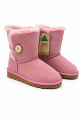 Australian Leather Ugg 1Button Short Sheepskin - Pink - AU6