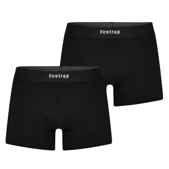 Firetrap Men's 2 Pack Trunks - Black