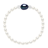 Manufacture Royale Bracelet Elastic Baroque Freshwater Pearl White & Black