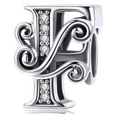 Solid 925 Sterling Silver Vintage Inspired Antique Alphabet Charm