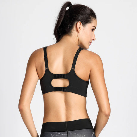 Quick Dry High Impact Padded Wireless Sports Bra - Black