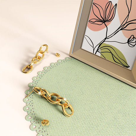 Bullion Gold Lewis Dangle Gold Layered Earrings