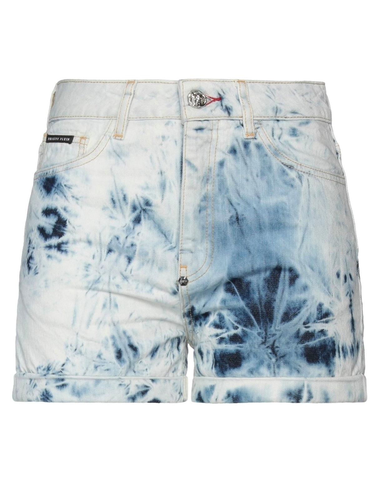 Philipp Plein Womens Denim Shorts - Blue