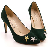 Bosccolo Womens Heels Embroidered - Green