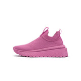 Slip-On Knit Wedge Sneakers - Fuchsia