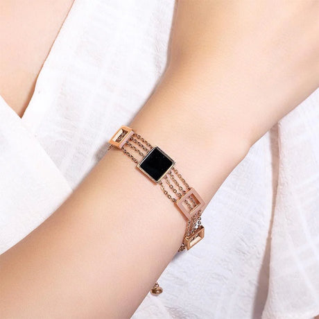 Bullion Gold Glamourous Geometric Layered Chain Bracelet