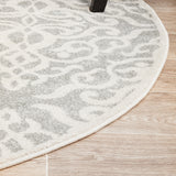 Chrome Lydia Silver Round Rug