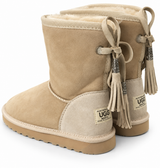 Australian Leather Ugg Short Boho Tassel Tie Sheep Skin - Natural - AU5