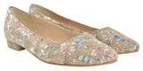 Bosccolo Womens Ballerina - Silver Flower/Beige
