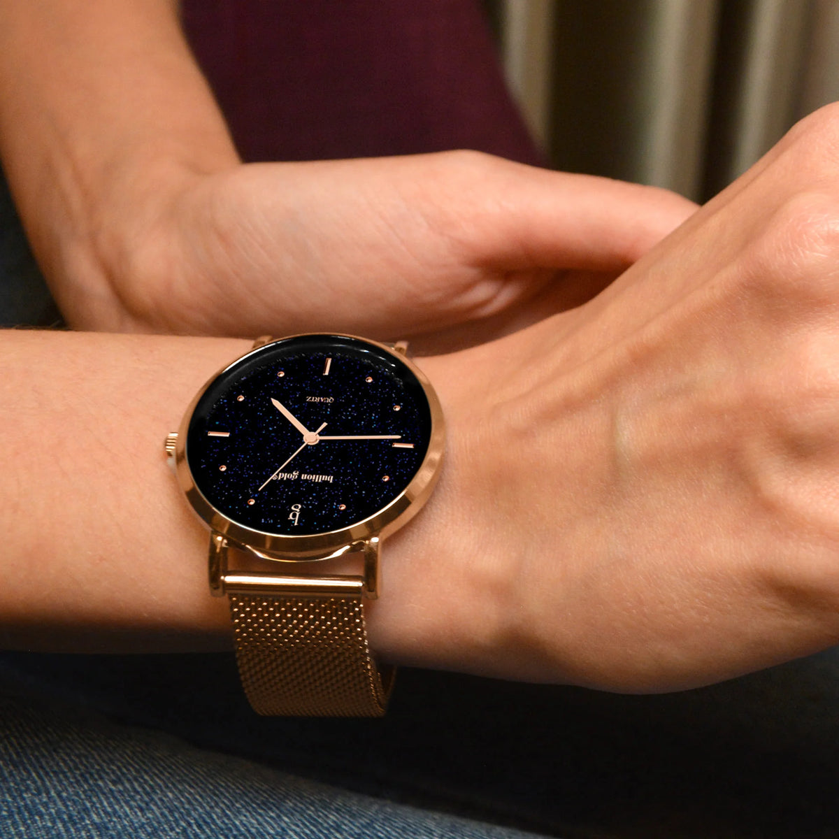 Bullion Gold Bullion Gold Seamless Dial Watch - Rose Gold and Black
