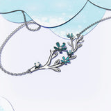 Krystal Couture Petalia Turquoise Blue Necklace Featured SWAROVSKI Crystals in White Gold