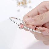 Amanda Flower Pink Strawberry Quartz Bangle