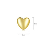 Solid 925 Signature Silver Queen Of Hearts Stud Earrings In Gold