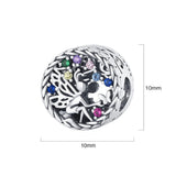 Solid 925 Sterling Silver Fairies Forest Pandora Inspired Bead Charm