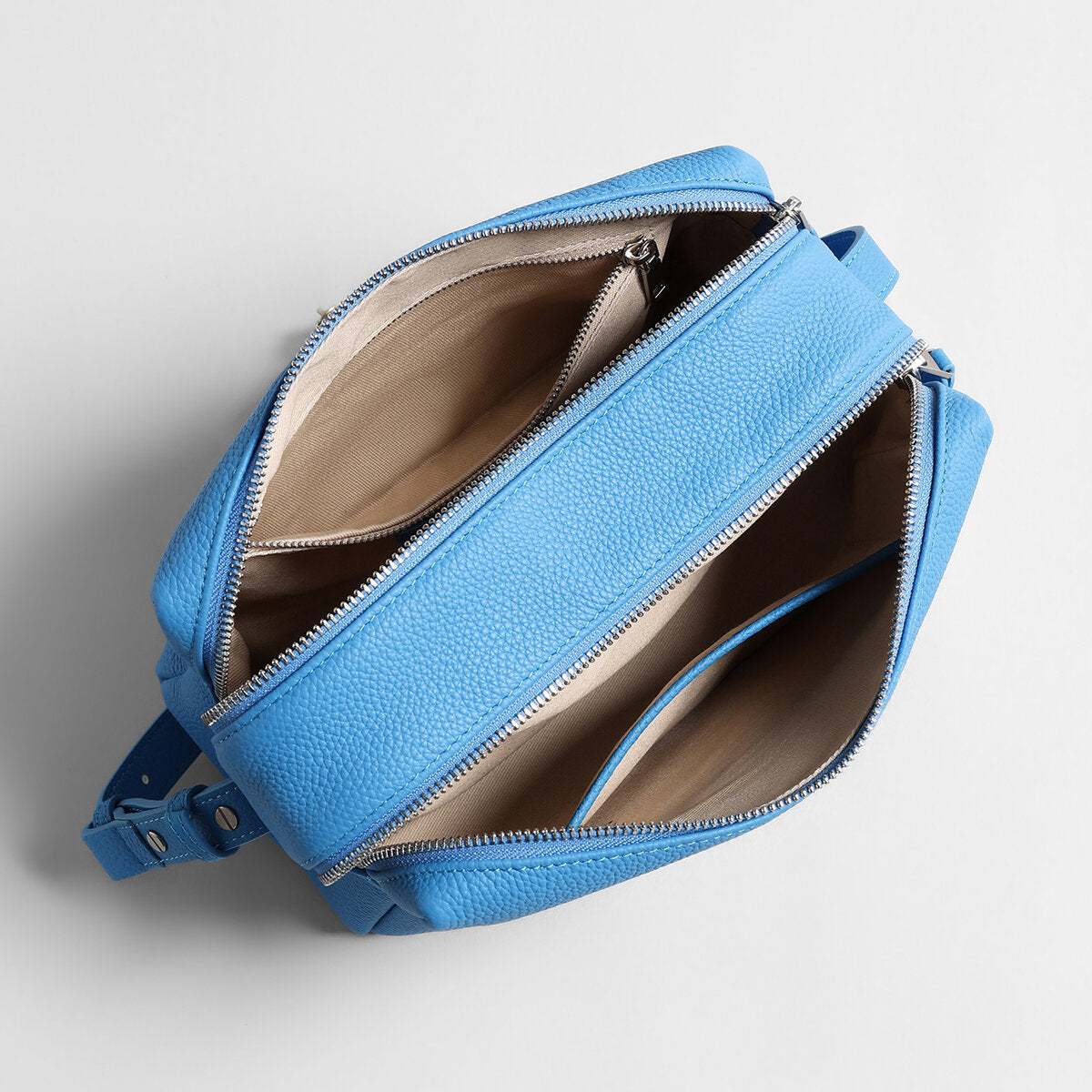 Pebbled Calfskin Bowling Bag - Blue
