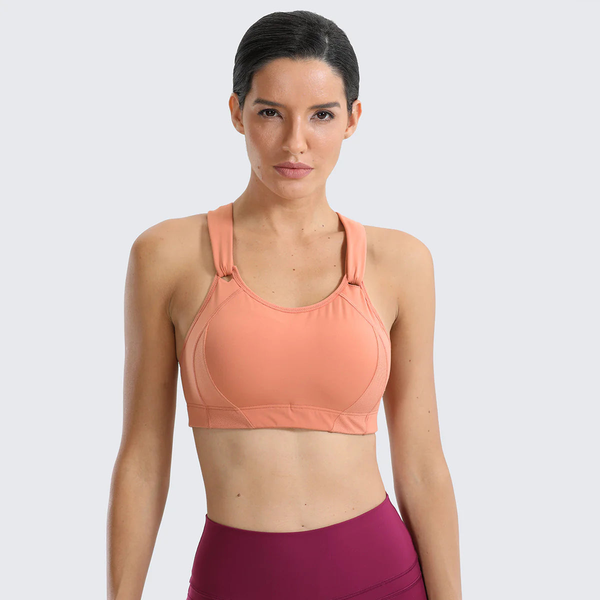 High Impact Lightly Padded Wireless Active Bra - Orange
