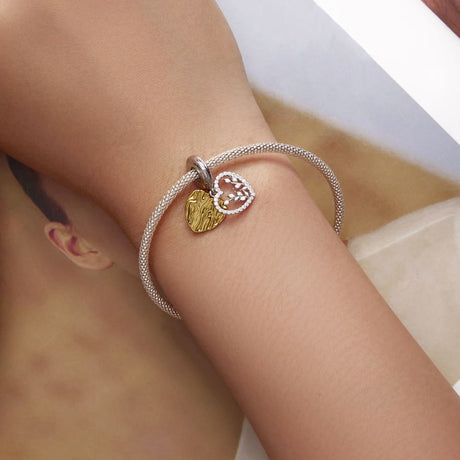 Solid 925 Signature Silver Goldilocks Heart Charm