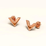 Boxed Bellatrix Star Bangle & V-Style Stud Earrings Set in Rose Gold