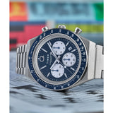 Timex Men’s Q Timex Chronograph Silver & Blue