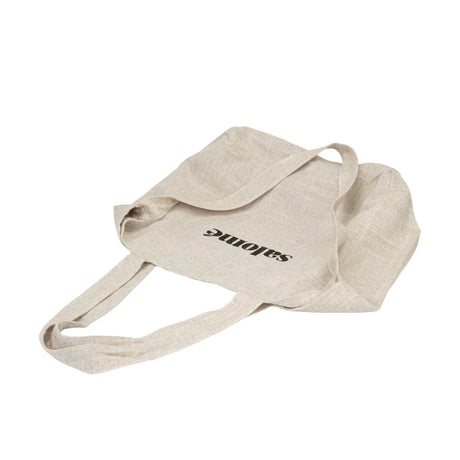 BAMEI Natural Linen Oversized Tote Bag with “Salomé” Letter Print - Ivory