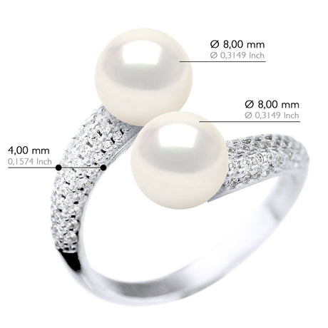 Ring "You & Me" Jewelry - Natural White - Longueur 18 cm