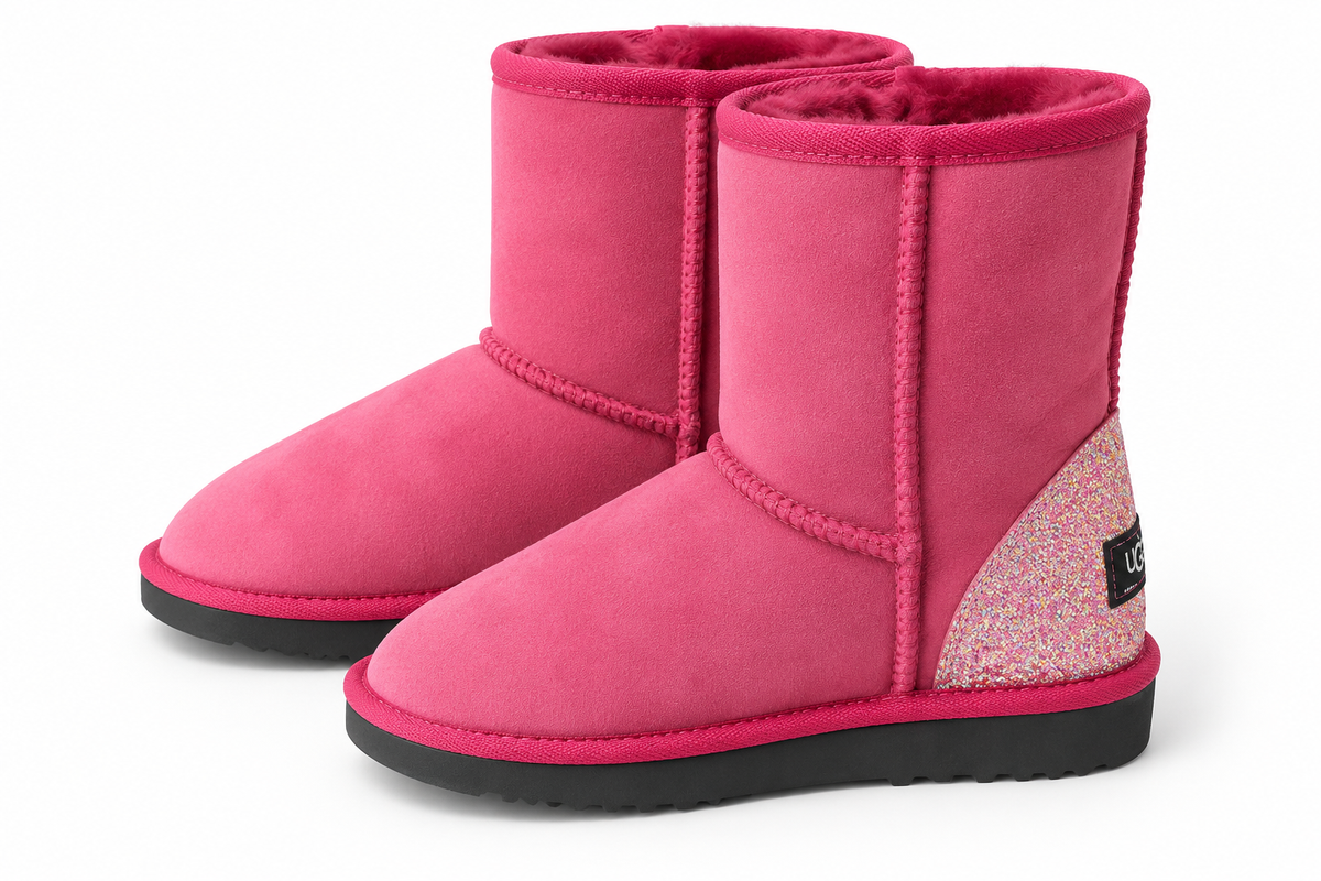 Australian Leather Ugg Classic Short Glitter Heel - Tomato - AU7