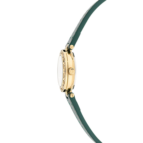 Ted Baker Womens Jolyye Crystal 24mm Gold-Tone Green Leather Watch