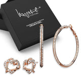 Boxed Endless Crystals 2 Pc Earrings Set Embellished with SWAROVSKI® Crystals In Rose Gold