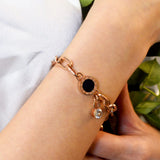 Bullion Gold Roman Numeral Bracelet in Rose Gold Layered Steel Jewellery