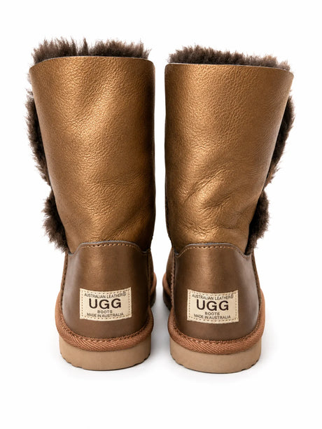 Australian Leather Ugg 1Button Classic Short - Bronze - AU11