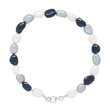 Manufacture Royale Bracelet Baroque Baroque Freshwater Pearl White & Black 6-7mm
