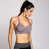 Full Support High Impact Padded Sports Bra - Grey